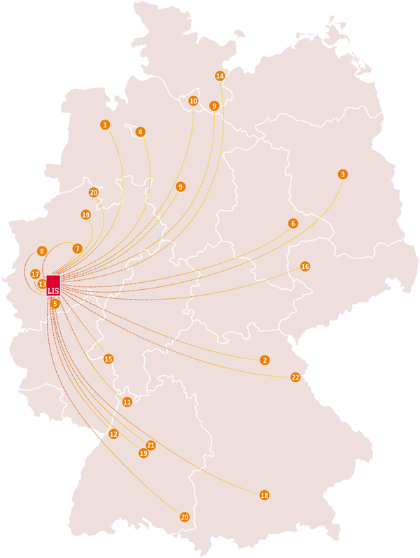 Deutschlandkarte Unterauftragnehmer