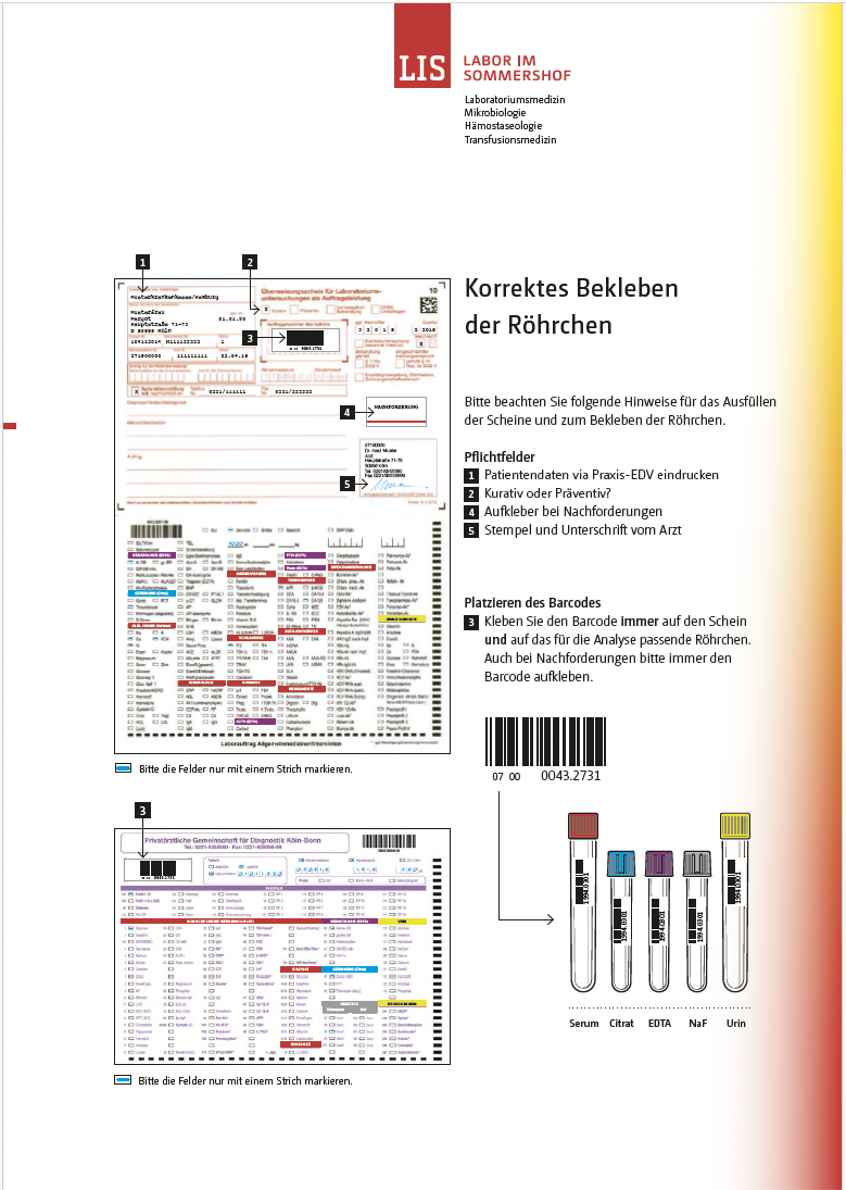 Bekleben der Röhrchen
